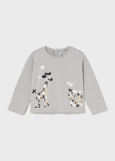 Blusa Manga Larga Jirafa Gris Mayoral